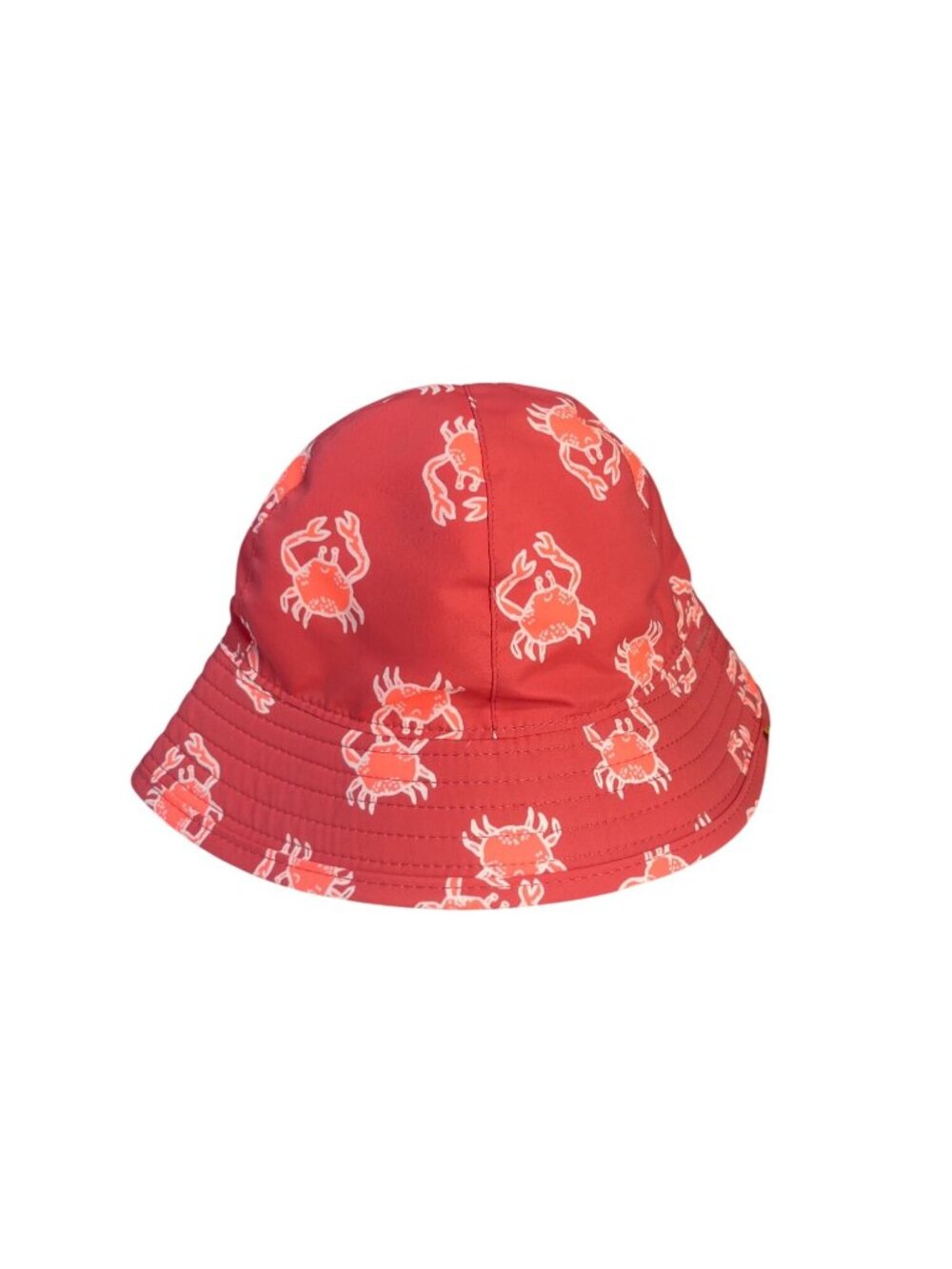 Reversible Baby Bucket Hat Crab Print UPF 50+ 12–24Months Orange New Summer